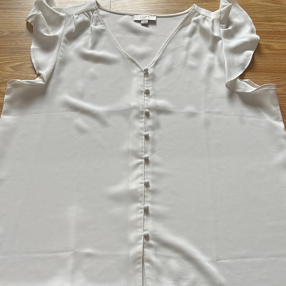 Elegant White Ruffled Top